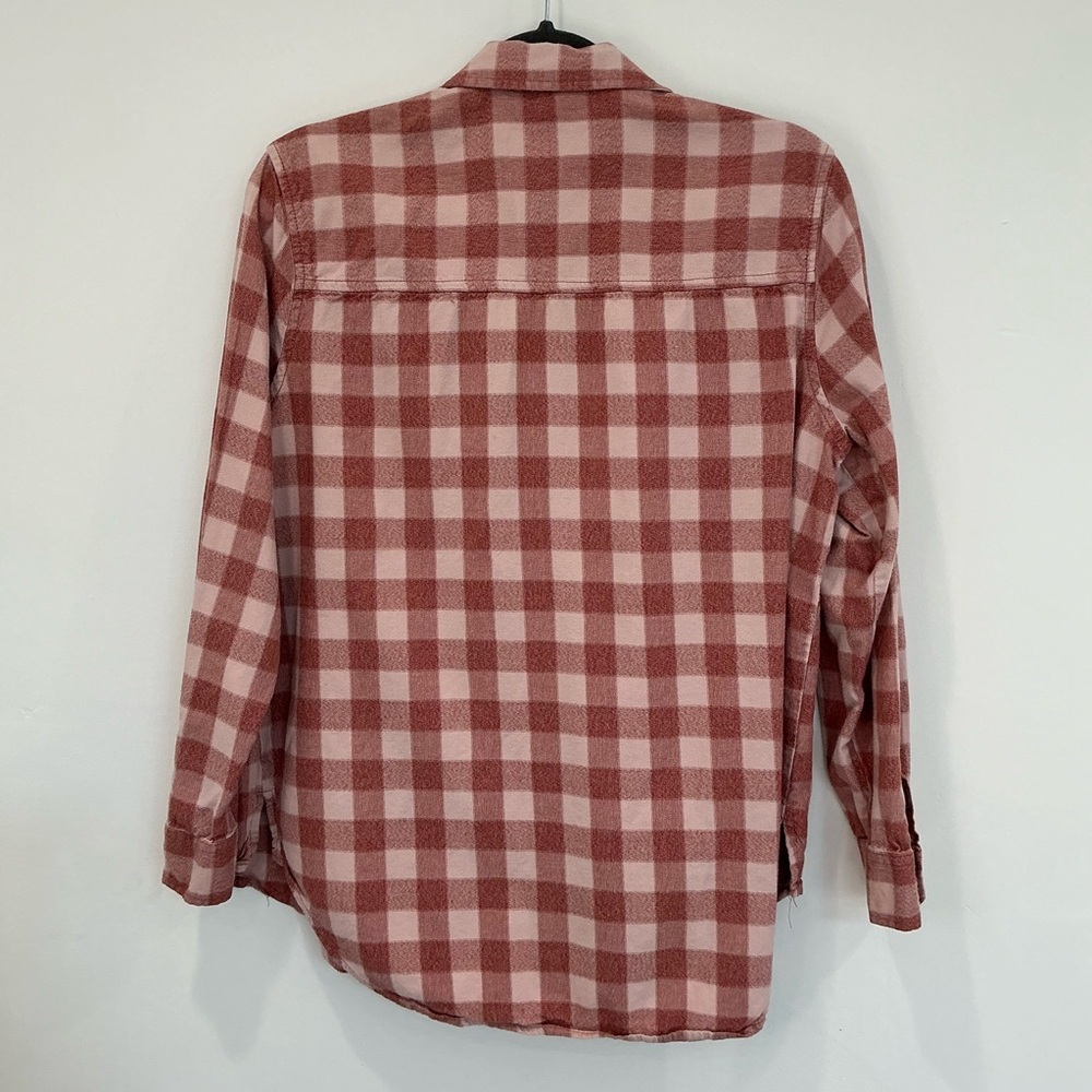 Universal Thread Plaid Long Sleeve Button-Down Shirt in Rust Red - Picture 4 of 6